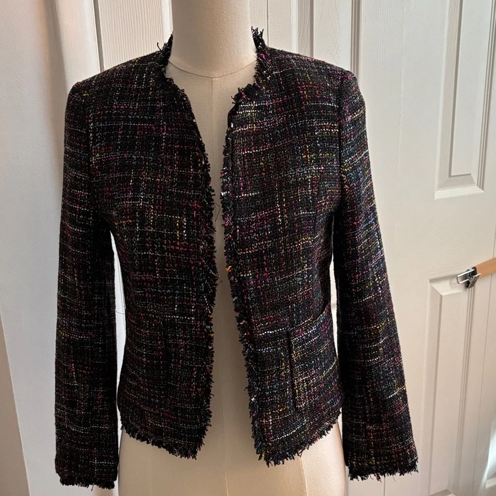 H&M Tweed Plaid Blazer NWT – Fully Lined, Front Pockets, Classic Style - Picture 2 of 7